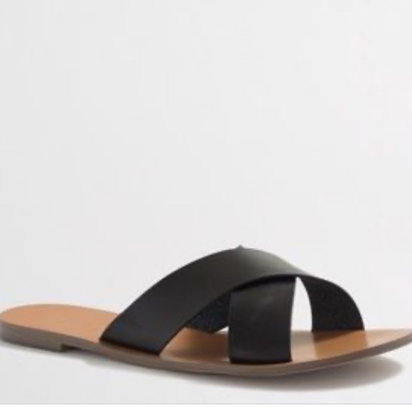 J. Crew Shoes - J. Crew Cyprus Black Slip-On Leather Sandal (6)